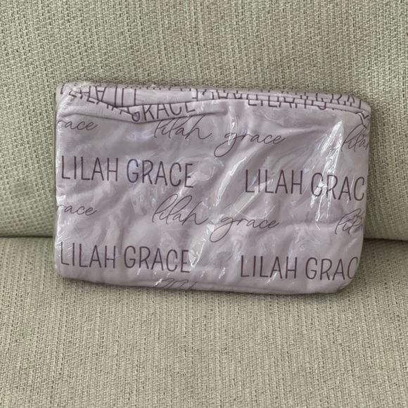 Caden Lane personalized baby name swaddle blanket light lavender - Picture 2 of 3